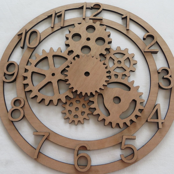 Wooden Gear Clock Etsy UK
