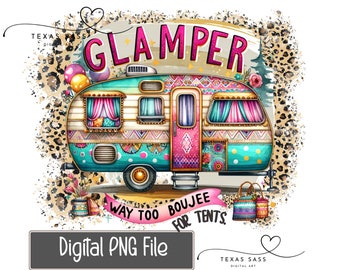 Glamping PNG, Sublimation Designs Sublimation Designs, PNG, Digital Download, Sublimation, Glamping Digital Download