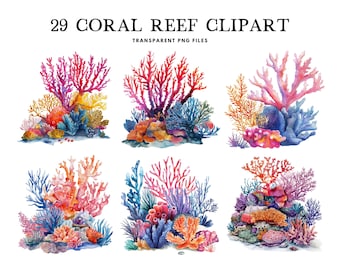 Korallenriff, Aquarell Korallenriff, Korallenriff Png, Clip Art, Meer Illustration, Unterwasser Design, Nautik, digitaler Download