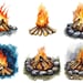 Watercolor Campfire Clipart, Campfire Png Bundle, Camping Clip Art ...