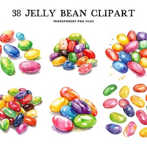 Watercolor Jelly Bean Clipart, Png Bundle, Candy Clip Art, Illustration, Design, Free Commercial Use, Instant Digital Download