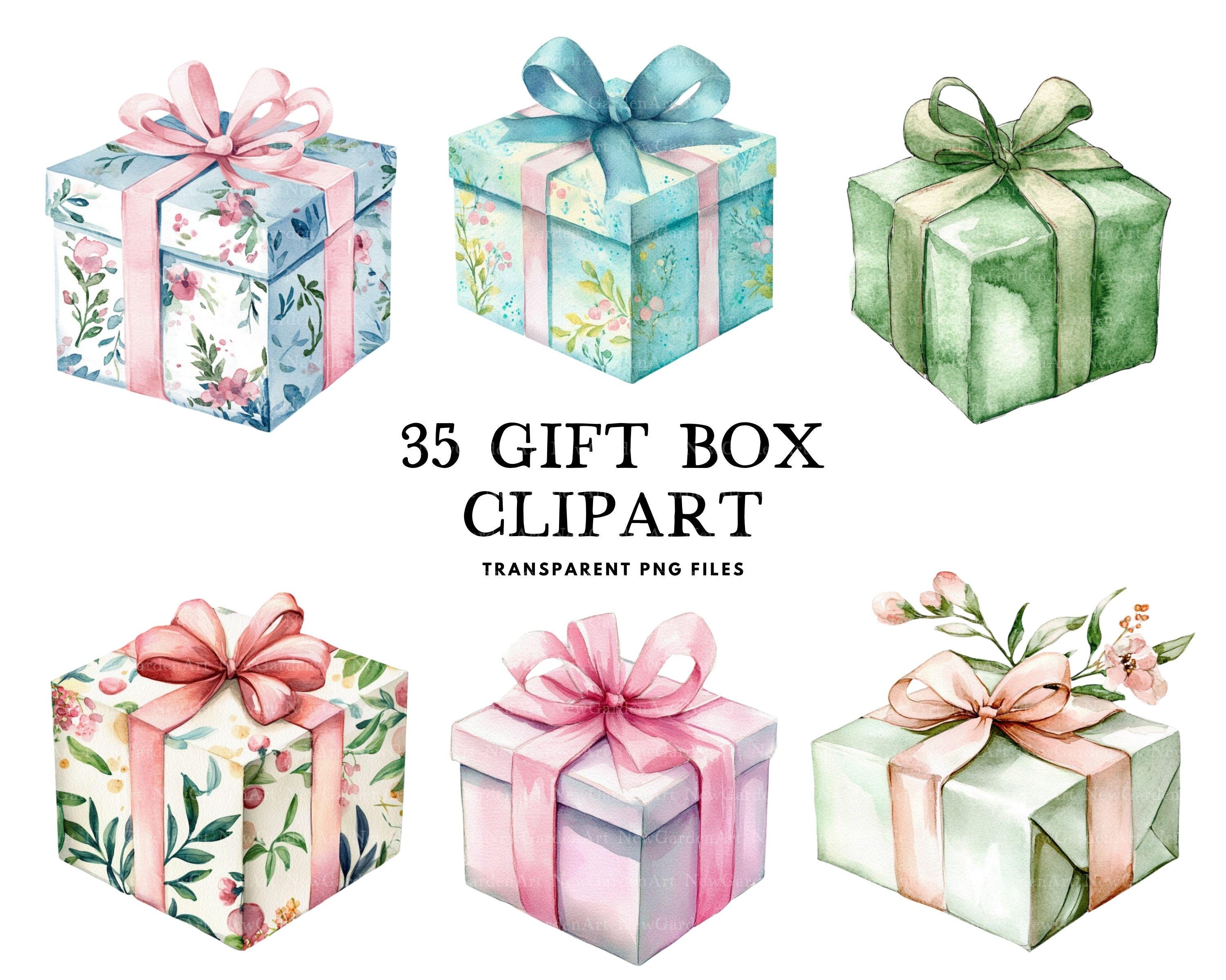 Watercolor Gift Box Clipart Bundle, Gift Box Png, Present Clip Art, Gift  Wrap Illustration Design, Free Commercial Use, Instant Download - Etsy, image size:3000x2400