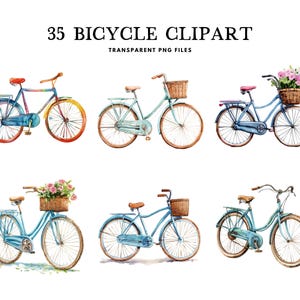Aquarel fiets clipart, fiets png-bundel, fiets illustraties, fietsen illustratie, ontwerp, gratis commercieel gebruik, instant digitale download