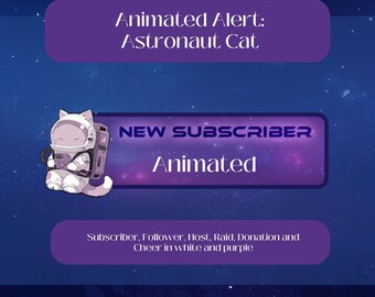 Animated Twitch/ Stream Alert - Sleepy Astronaut Cat