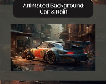 Animated car background with rain - realistic/background, seamless loop, suitable for VTubers/ Streamers