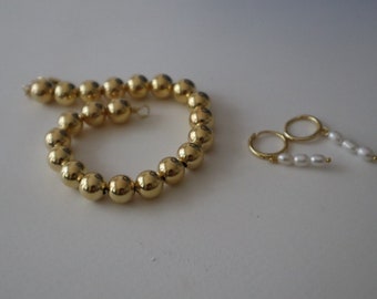 Silver bold sphere bracelet, Chunky ball chain bracelet, 8mm silver ball chain bracelet, Sterling silver ball chain bracelet