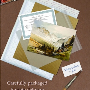Rocky Mountain Wall Art Original Watercolor Painting – Mountain Peak | Title: Alpine Shadows image 10