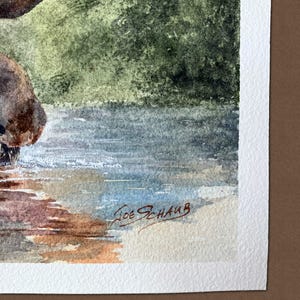 Original Watercolor Moose Painting, 8x10 Wildlife Art, Rustic Cabin Decor | Title: Quiet Giant image 8