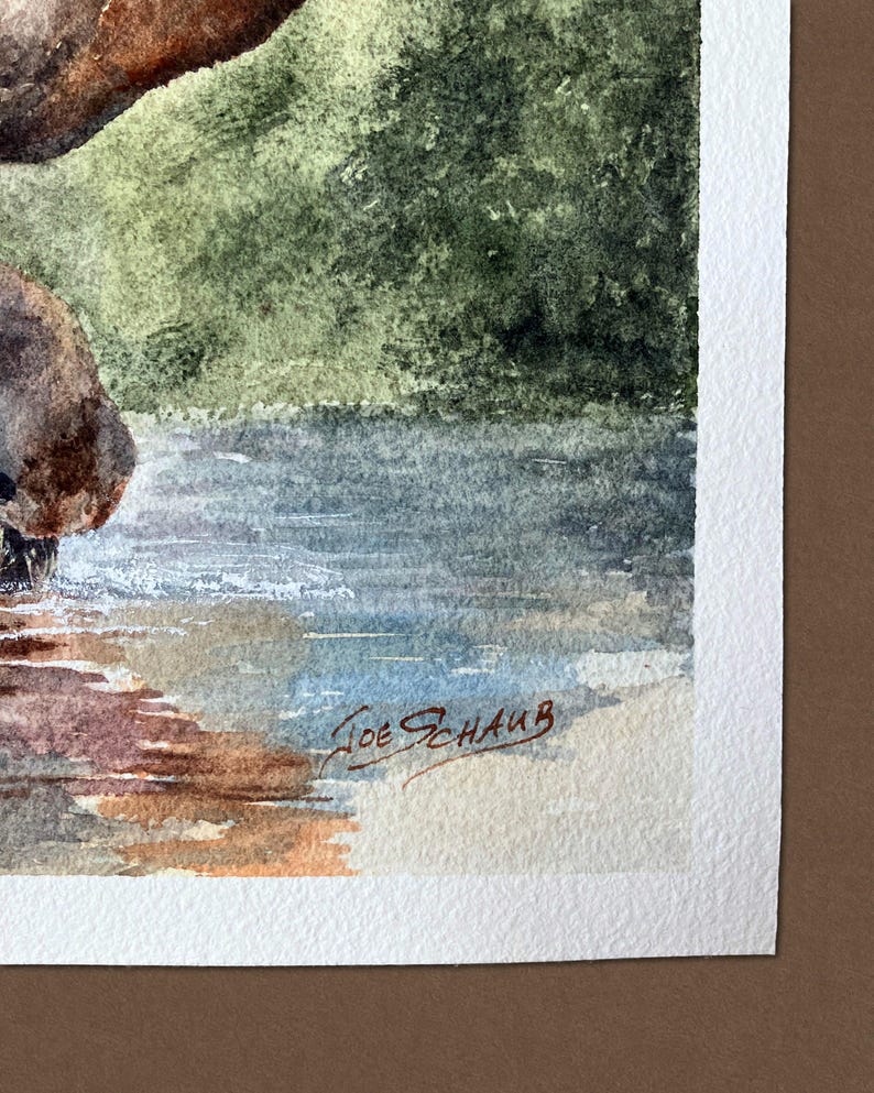 Original Watercolor Moose Painting, 8x10 Wildlife Art, Rustic Cabin Decor | Title: Quiet Giant image 8
