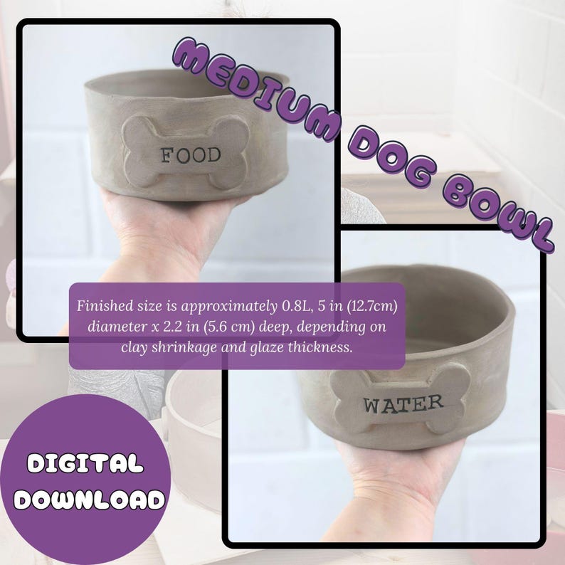 Pet Bowl Pottery Template Bundle | Small, Medium, Large and Extra Large ...
