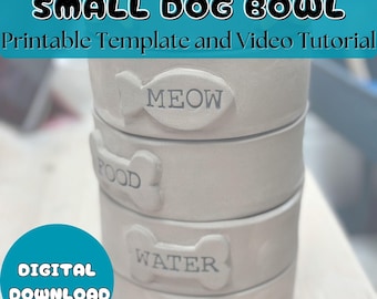 Small Pottery Pet Bowl Template | Slab Building PDF Pattern (Digital Download)