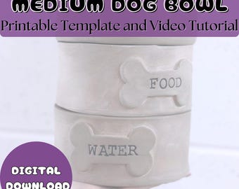 Medium Pottery Dog Bowl Template | Printable Slab Building PDF
