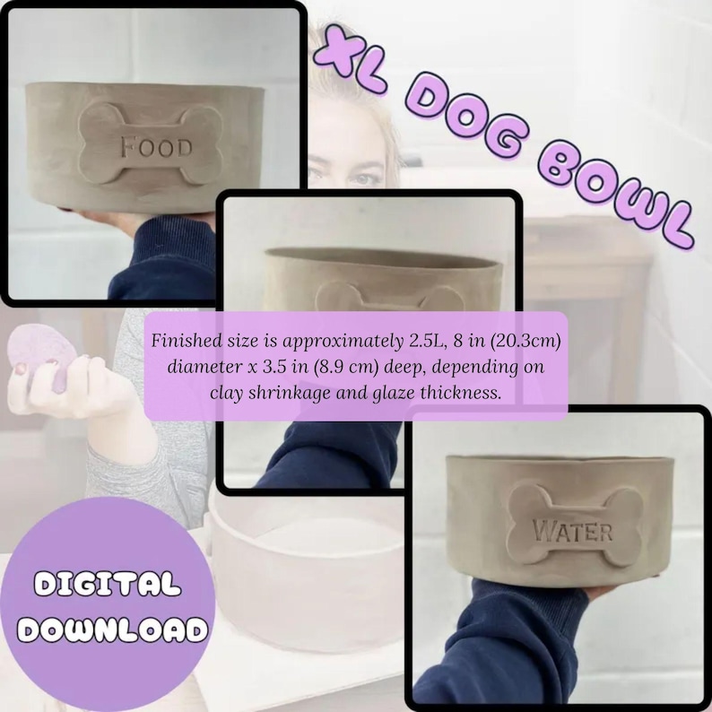 Pet Bowl Pottery Template Bundle | Small, Medium, Large and Extra Large ...