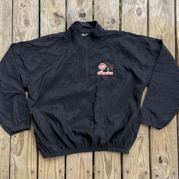 Venini’s Sportswear Vintage Harley Davidson Quarter Zip Windbreaker Men’s LG XL, Salt Lake City Utah, Black, Embroidered Logo