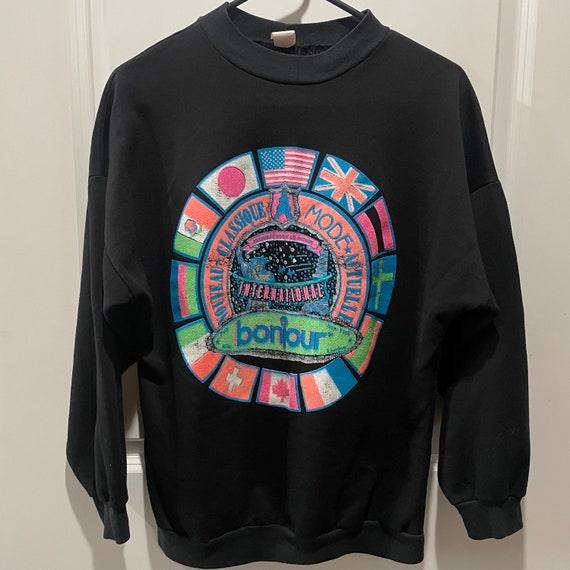 Vintage 1980’s Bonjour Brand Sweatshirt / Bonjour… - image 8