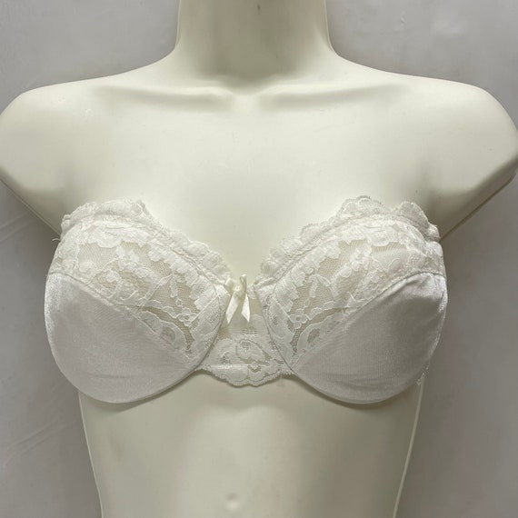 Vintage Vassarette Strapless Bra / Lace / 80s 90s Lingerie / Underwire and  Padded / 34C / Made in USA 