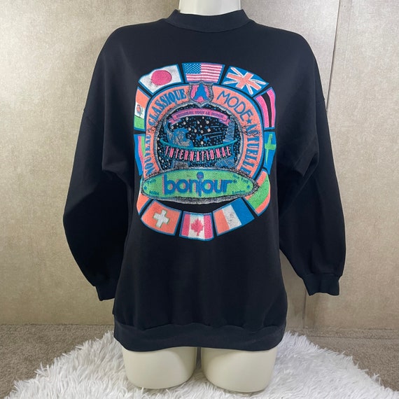 Vintage 1980’s Bonjour Brand Sweatshirt / Bonjour… - image 4
