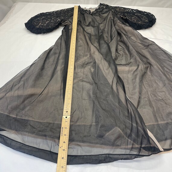 Vintage Vanity Fair Gown / Robe / Sheer Fabric / Blac… Gem