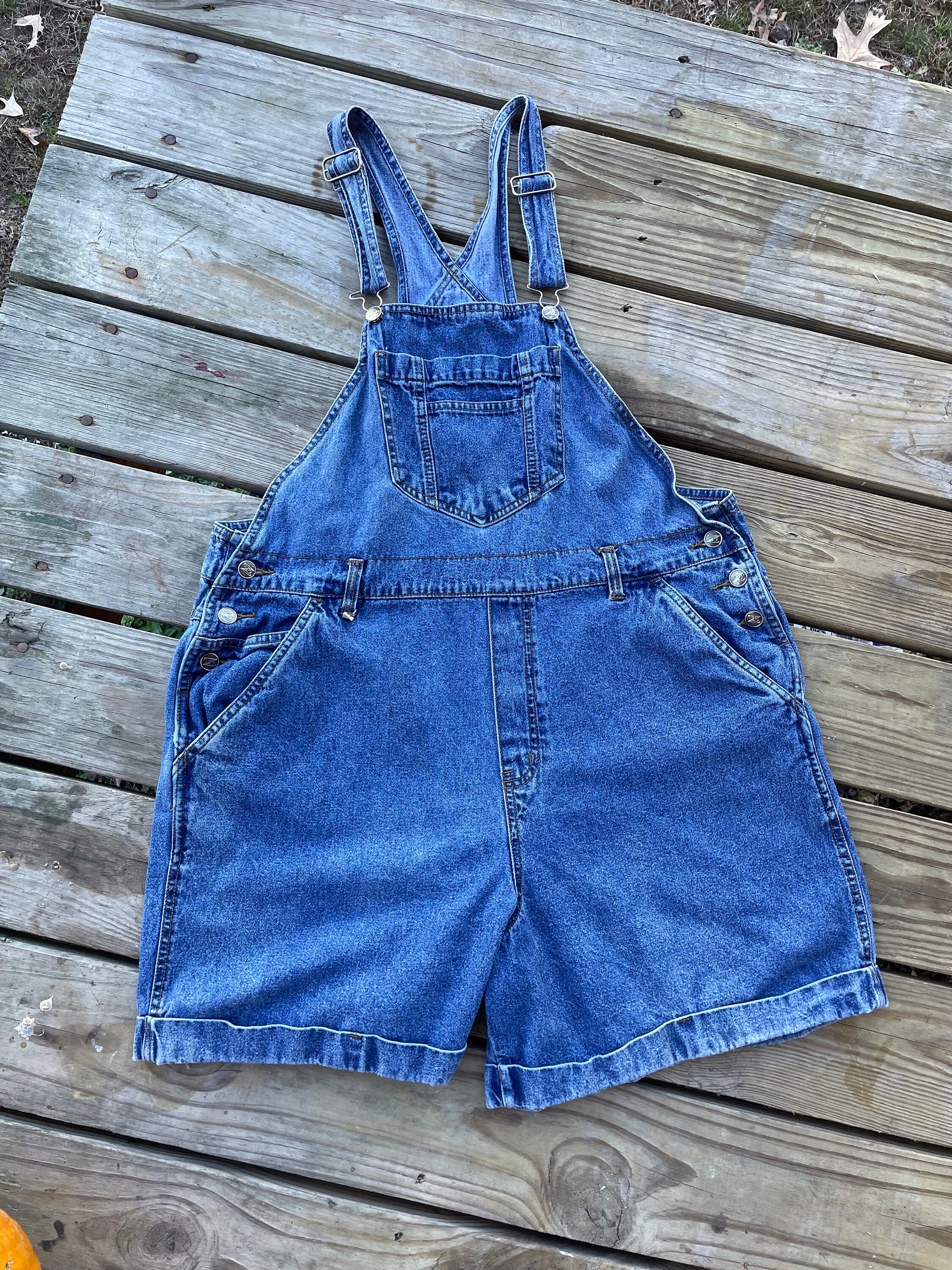 Dark blue outlet overall shorts