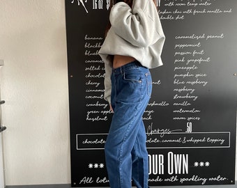 1980s Vintage White Tab Levi’s Jeans Womens 25.5W High Waisted Med - Dark Wash 1980s Mom Denim Elastic Waist