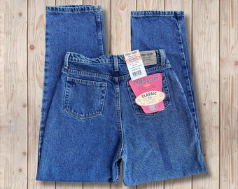 Vintage 27W NWT Faded Glory High Waist 90s Jeans, Women’s Girl’s High Rise Deadstock Denim Pants, NEW With Tags Blue Jeans