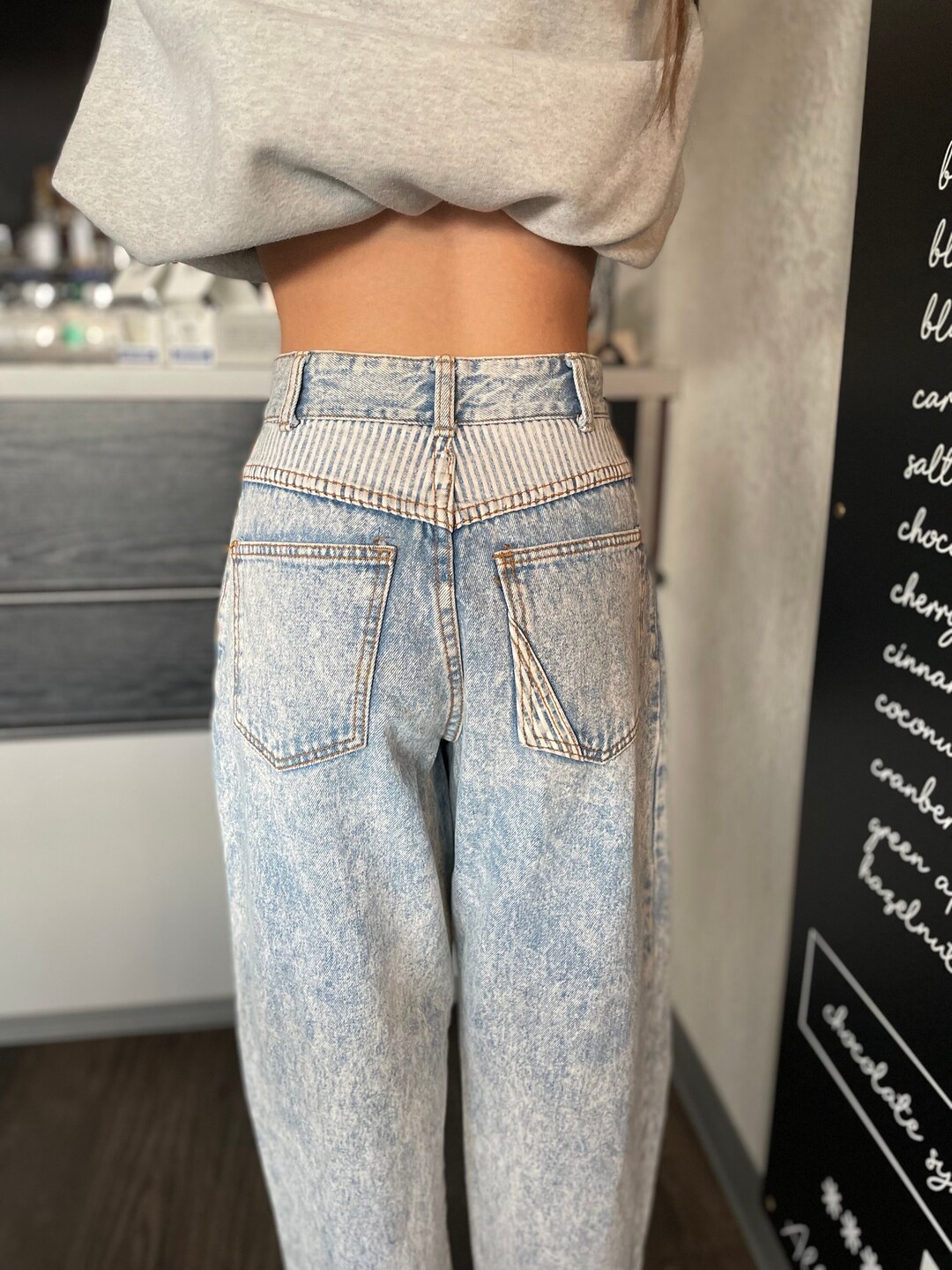 Vintage Breaker Jeans Womens 23W 80s Button Fly Acid Wash Denim High