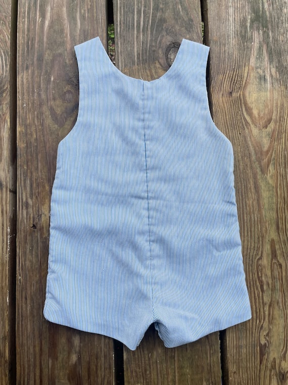 Vintage Alexis Striped 12 MO Overalls, Elephant w… - image 4