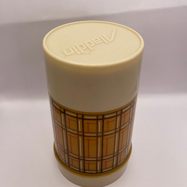 Vintage Thermos / Aladdin / 80s - 90s Plaid / Unique Gifts / Drinkware / Travel Mug / Retro / Kitchenware