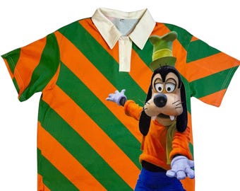 Goofy Striped Adult Unisex Polo