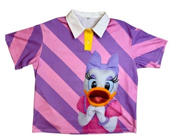 Daisy Striped Adult  Unisex Polo