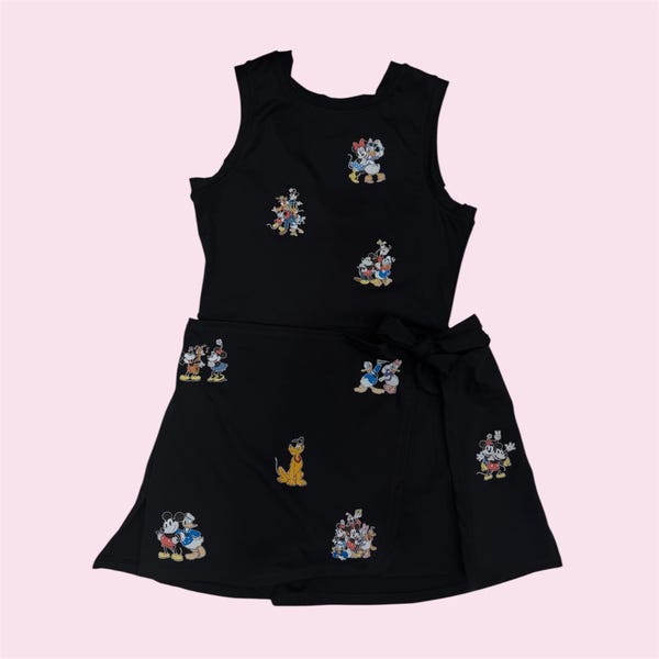 Classic Mouse and Friends Athletic Black  Dress, Magic Women Dress, Vacy Outfit