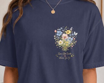 Floral Shirt, Leave A Little Sparkle Wherever You Go Tee, Wildflower Botanical Shirt, Inspirational Quote Gift, Cottagecore Tee