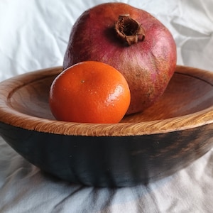 decorative wooden bowl made of ebonized oak