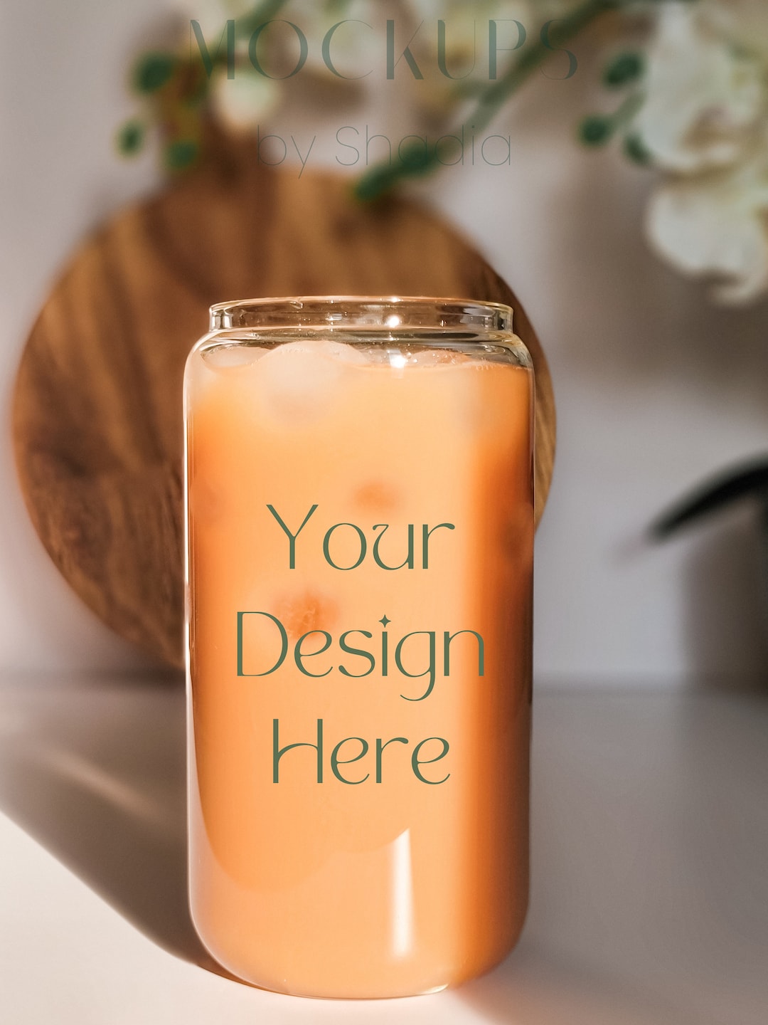 Glass Can Cup Mockup 16oz Add Your Own Design Cup Mocks Beer Etsy