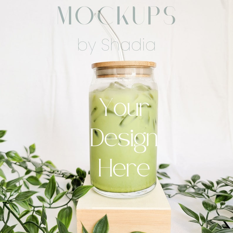 Glass Can Cup Mockup 16oz Add Your Own Design Glass Cup Mocks Etsy