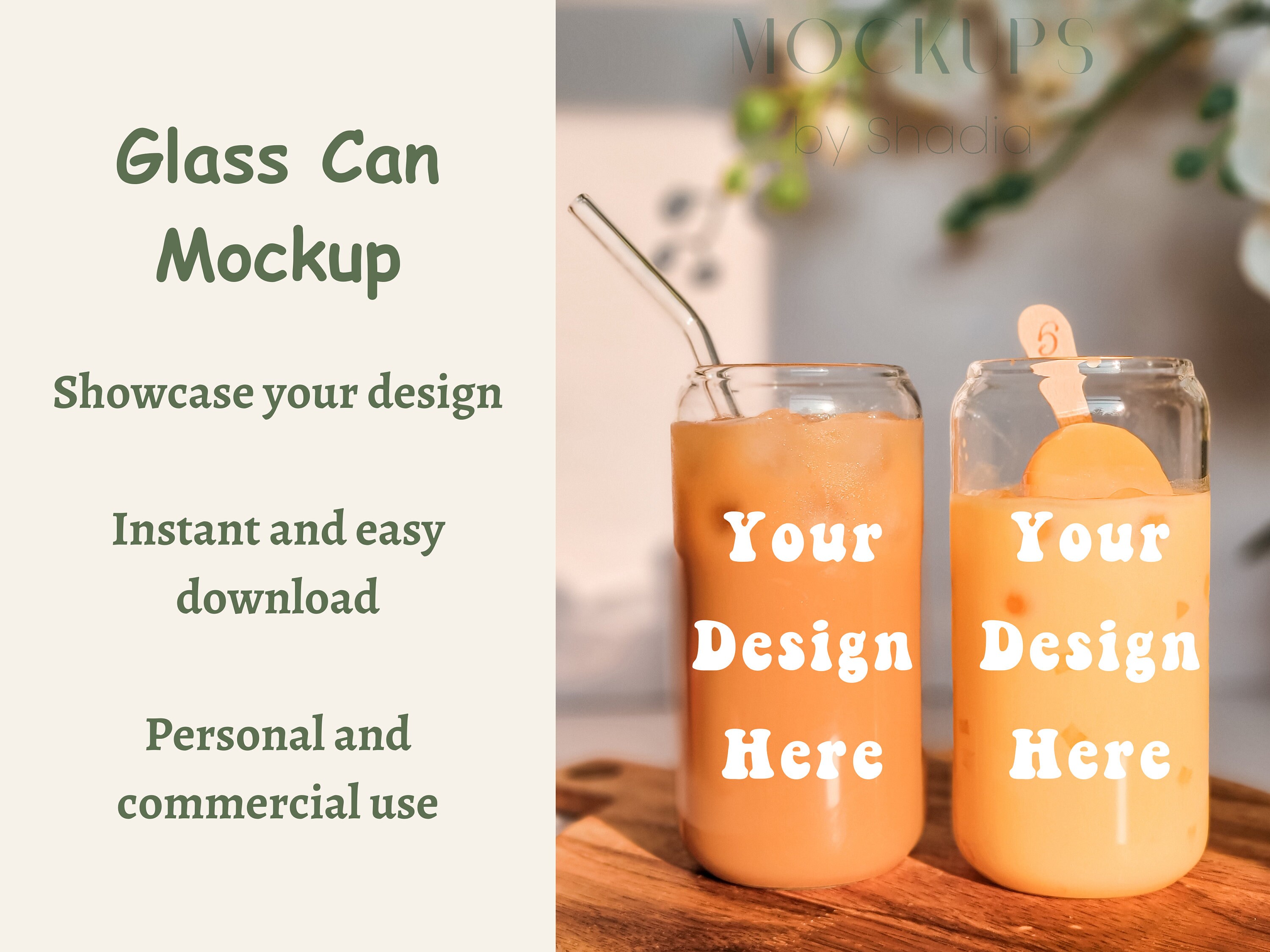 Glass Can Cup Mockup 16oz Add Your Own Design Cup Mocks Beer Can