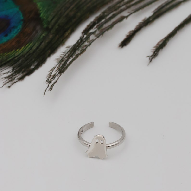 Adjustable Ghost Rings, Cute Minimalist Spooky Ghost Unisex Jewelry ...