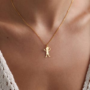 925 Silver & Gold Alien Necklace, Sci Fi Gift for Her, UFO Charm Pendant, Space Lover Gift for Her, Cosmic Gold Jewelry, Christmas Gifts