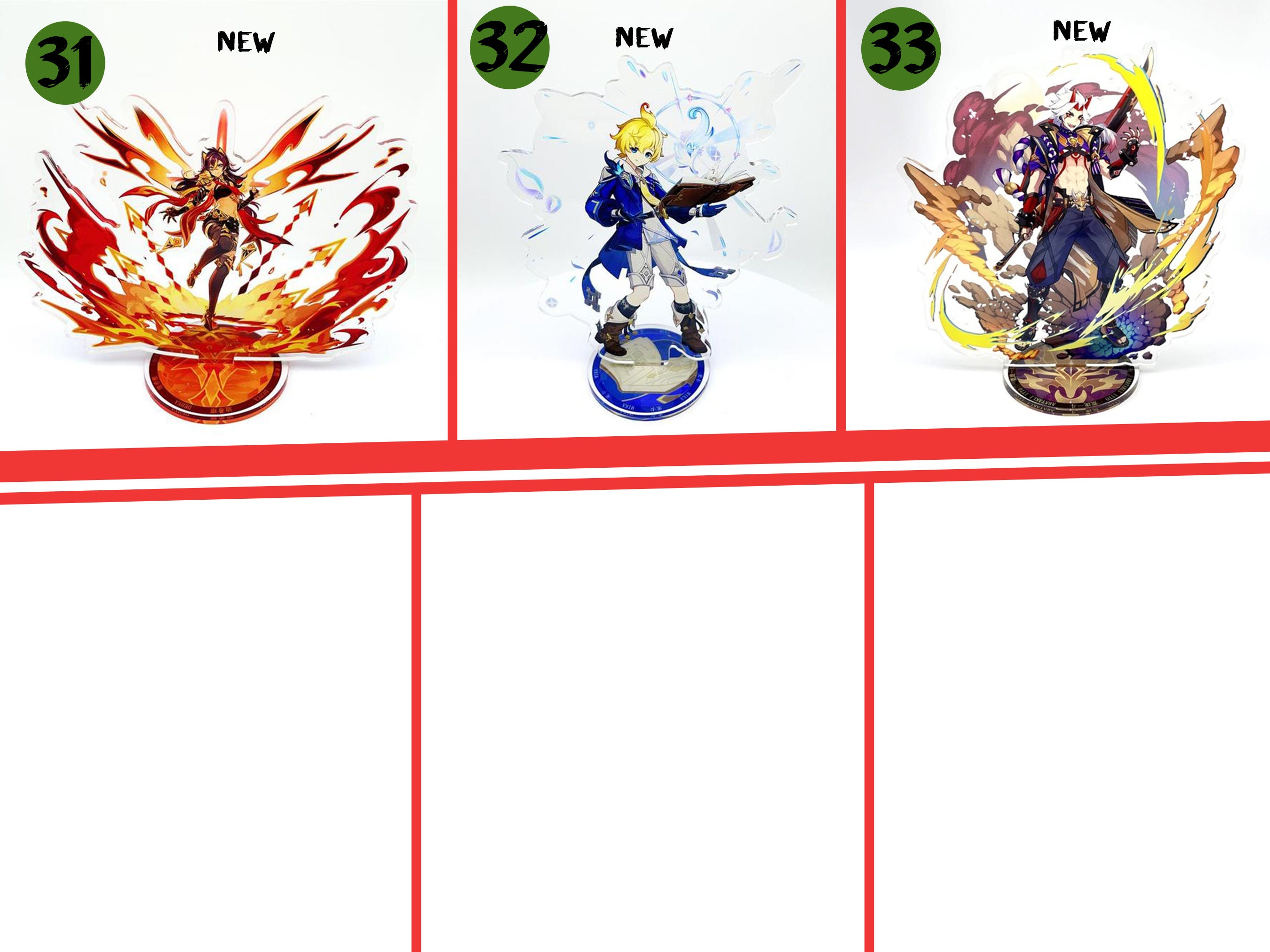 GENSHIN IMPACT STANDEE Acrylic Figure All Characters - Etsy