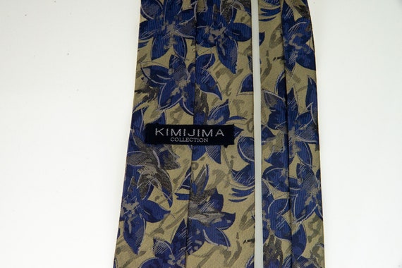Kimijima Collection Vintage Gold Navy Blue Silk T… - image 3