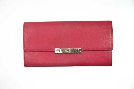 Cartier Wallet Vintage Y2k Burgundy Woman Bifold … - image 1