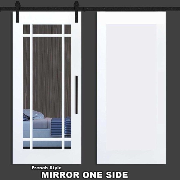 Sliding Barn Door With Mirror Etsy