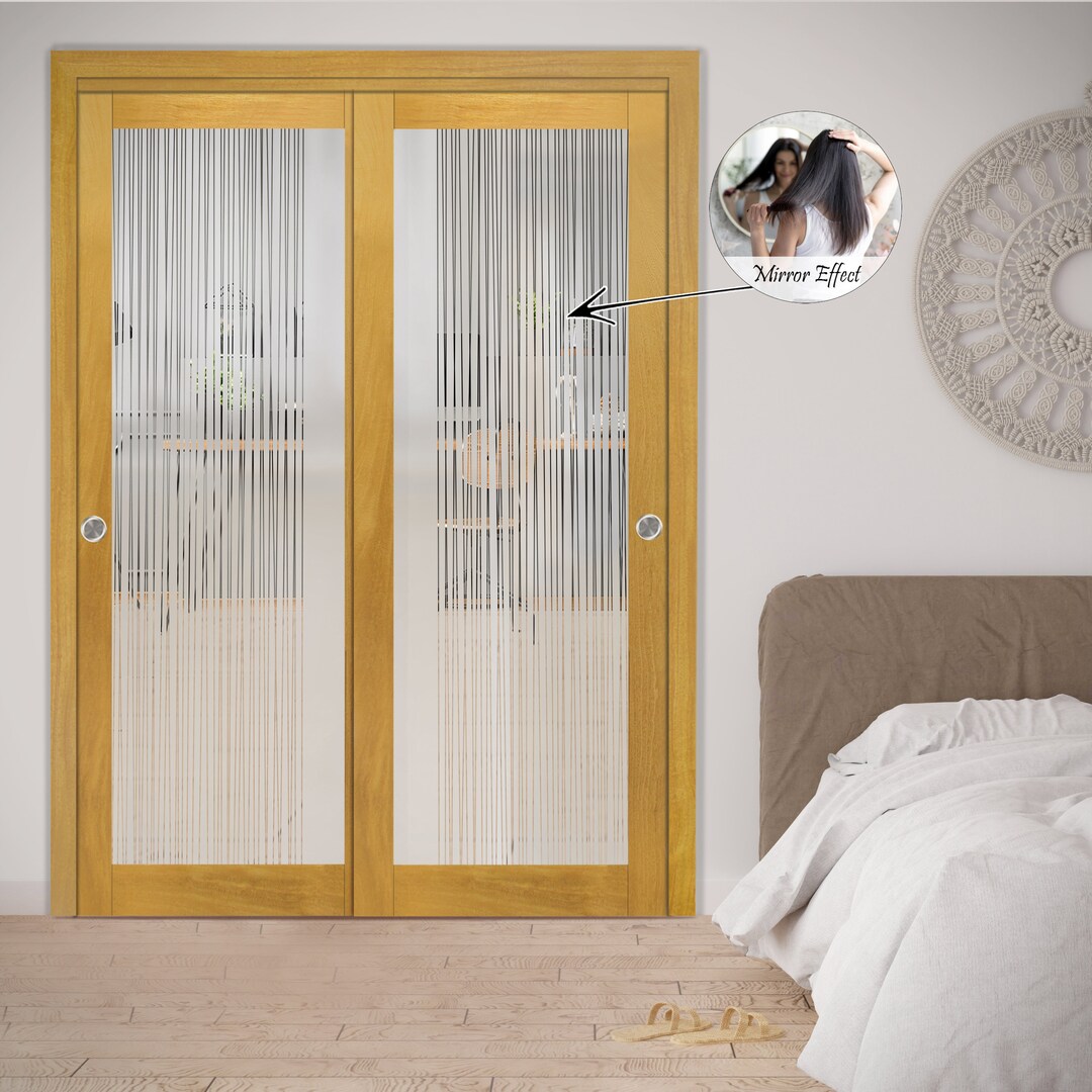 Mahogany Solid Wood Bypass Closet Doors With Tropical Timber Etsy