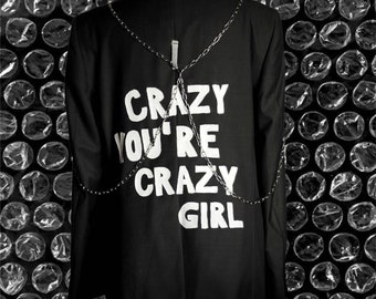 Blazer unisex reciclado "CRAZY" - blazer punk - plazer pintado a mano - blanco y negro - cadenas - ropa sostenible