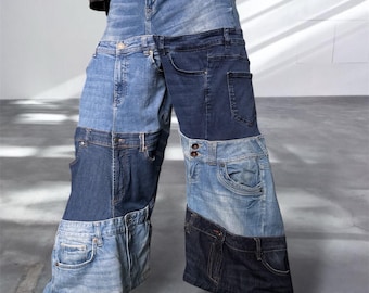 Blue denim baggy jeans