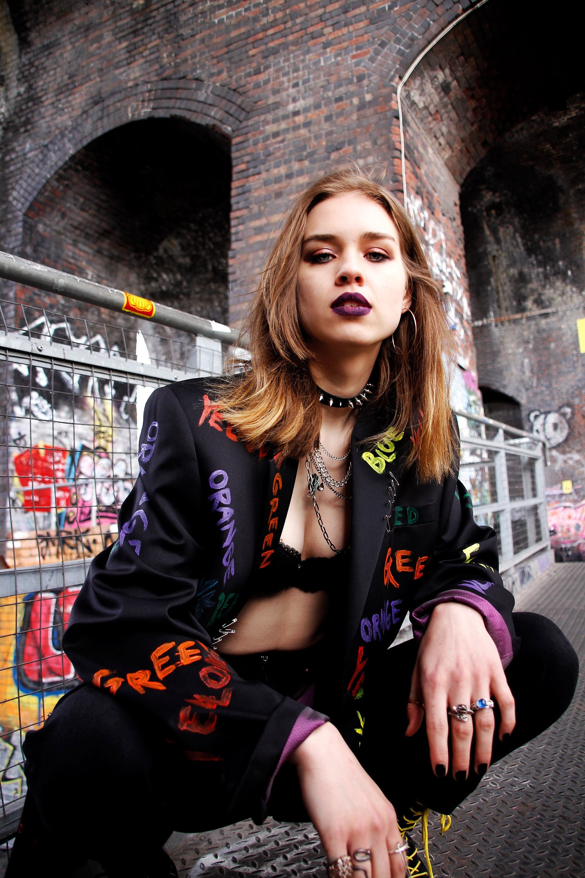 LEADER ×UNFINISHED CUSTOMIZED ZEST COAT JIECHI Floral Embellished Cape Satin Blazer