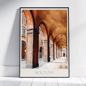 Bologna Travel Print ~ Italy Travel Poster | Painted Wall Art Print & Home Decor | Framed Personalized Print | Vacation Travel Gift