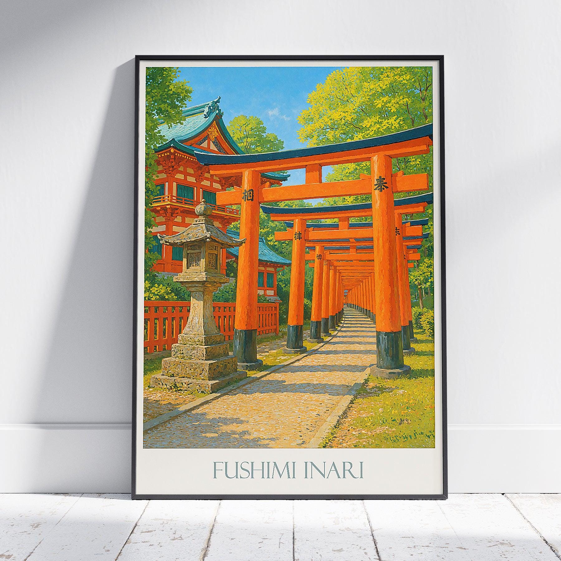 Fushimi Inari Travel Poster: Kyoto Torii Gates Japan Wall Art - Etsy