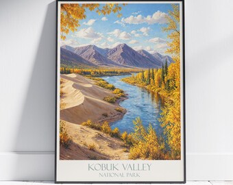 Poster Kobuk Valley National Park: landschapskunst herfst Alaska