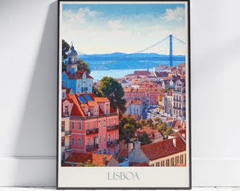 Lisbon Travel Poster: Portugal Cityscape Art Print
